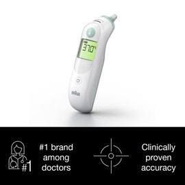 Braun ThermoScan 6 Ear thermometer - Colour-coded Digital Display - ExacTemp Stability Indicator - Baby and infant friendly- #1 Brand among doctors-Packaging may vary