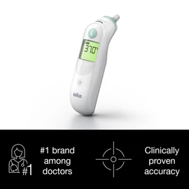Braun ThermoScan 6 Ear thermometer - Colour-coded Digital Display - ExacTemp Stability Indicator - Baby and infant friendly- #1 Brand among doctors-Packaging may vary