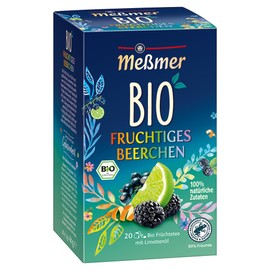 Meßmer Organic Fruity Berry, 20 Tea Bags, Organic Fruit Tea with Lime Oil, Organic Refined Teas, 100% Natural Ingredients