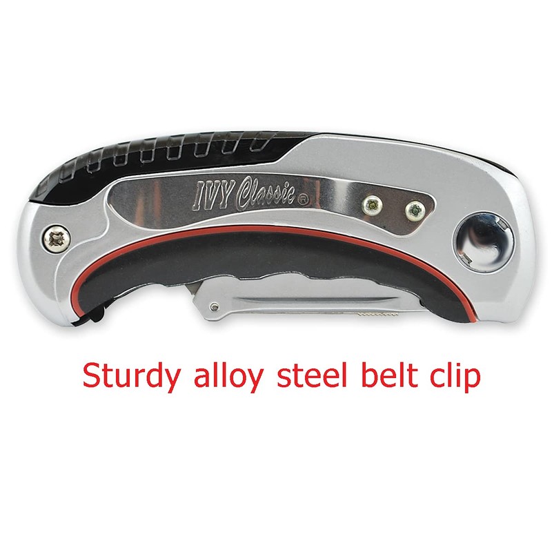 IVY Classic 11146 Hinge-Loc Folding Utility Knife with Blade Storage,