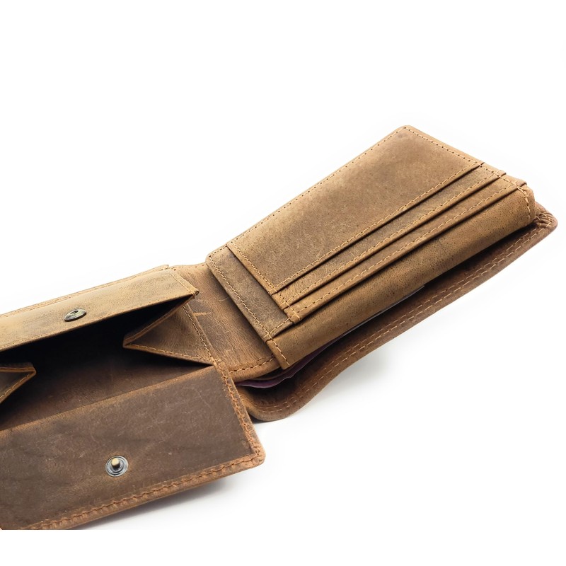 Lemasi Genuine Leather Wallet with RFID Protection Hunter Leather Wallet