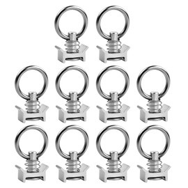 vesaneae 10 Pcs Single Stud Fitting for L Track, 4000LB Capacity with Stainless Steel Round Ring Spring Loaded Aluminum Keeper Cargo Control for Airline Track Installation