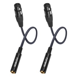 HUALEU 2Pack XLR to 1/4 Cable,Balanced 3 Pin XLR Female to 6.35mm TRS- 1Ft