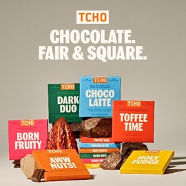 TCHO 3-Bar Dark Chocolate Variety Pack | Toffee Time, Choco Latte & Aww Nuts | Single Origin, Plant Based, Organic & Fair Trade, | Non GMO, Non-Dairy, Vegan, Soy Free (2.5oz each)
