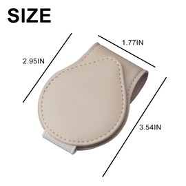 Mandark Magnetic Sunglass Holder for Car Visor, Leather Vehicle Eyeglass Hanger Clip, Automotive Interior Ticket Card Glasses Organizer Clamp Accessories, Universal for SUV, Sedan, Truck(Beige)