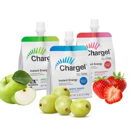 Chargel Variety Value Pack, Caffeine-Free Instant Energy Gel for Running, Biking, Workout, Hiking and Endurance | Carbs Vitamins | Gluten Free - Pack of 18 Pouches - 6.35oz Each