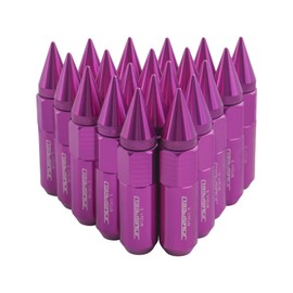 JDMSPEED New Purple 20PCS M12X1.5 Cap Spiked Extended Tuner 60mm Aluminum Wheels Rims Lug Nuts
