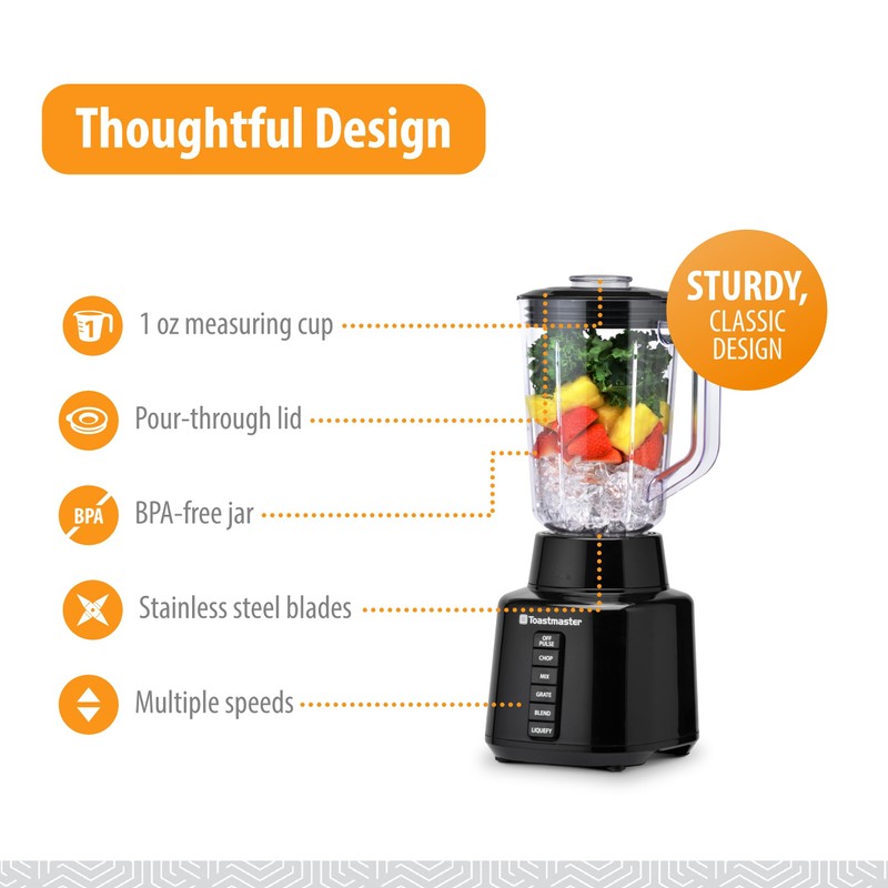 Toastmaster 5 Speed Blender with 48-oz Plastic Jar - Kitchen