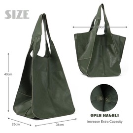 EVEOUT Women Soft Leather Tote Bag Large Capacity Bucket Handbag Hobo Shoulder Bag Big Pu Leather Work Travel Shopping Bag