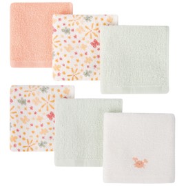 BEBE FAVOUR 6 Pack Baby Washcloths - 100% Cotton Terry Soft and Absorbent Wash Cloths for Face Hand Body Burp Rag Wipes - Essentials for Newborns Infants Toddlers Boys Girls (Orange Crab - 6 Pack)