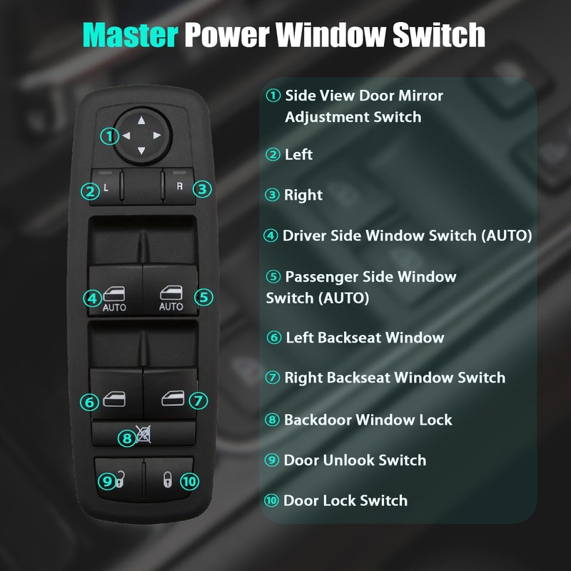 Master - Interruptor de control de ventana eléctrica para Dodge