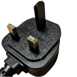 UK Plug Earth Pin Repair Plates, 3 Shapes Pack, PLA Material, Black (Square)