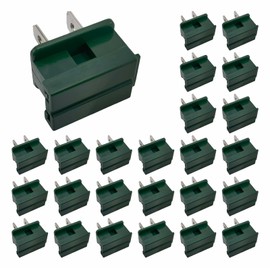 YZXZL 25 Pack Green SPT-1 Vampire Male Plugs for Christmas Lights Sets (SPT-1 Green)