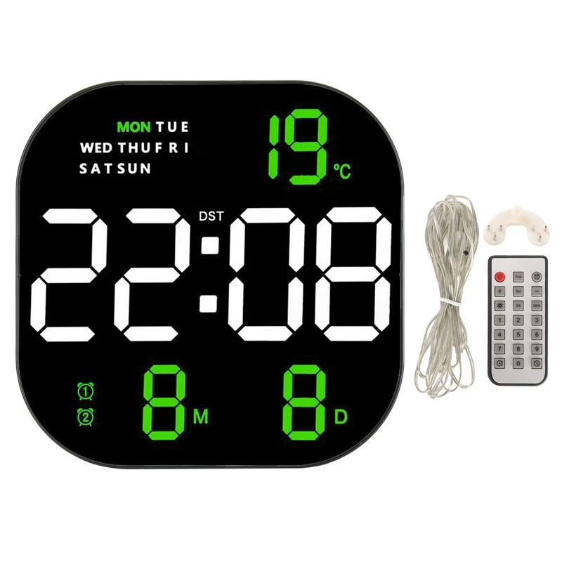 Digital Clock Large Screen LED USB 5V Remote Multifunctional Temperature