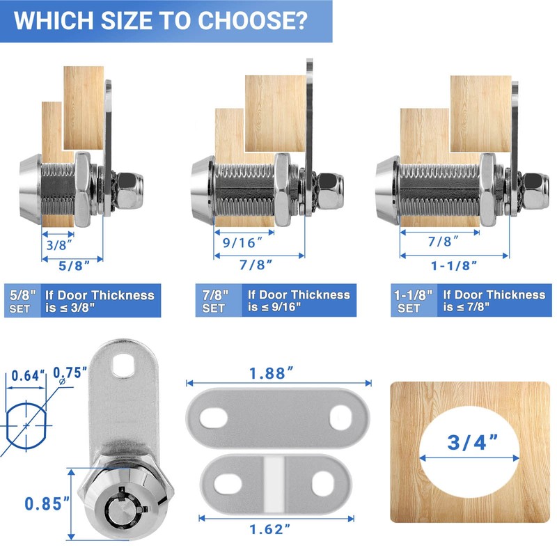 Sissinda RV Storage Locks - Keyed Alike, 7/8' Fits 9/16'