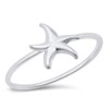 Sterling Silver Plain Starfish Ring Size 8