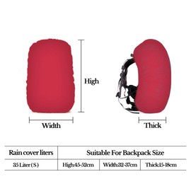 35L Travel Backpack Rain Cover Hiking Bag WaterProof Dust Rain Outdoor Rucksack