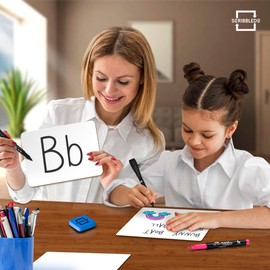 Scribbledo Small White Board Dry Erase Mini Whiteboard 6x9 Inch Small Dry Erase Board Marker Board Dry Erase Lapboards Handheld Personal White Boards for Students Small Whiteboard Office Kitchen