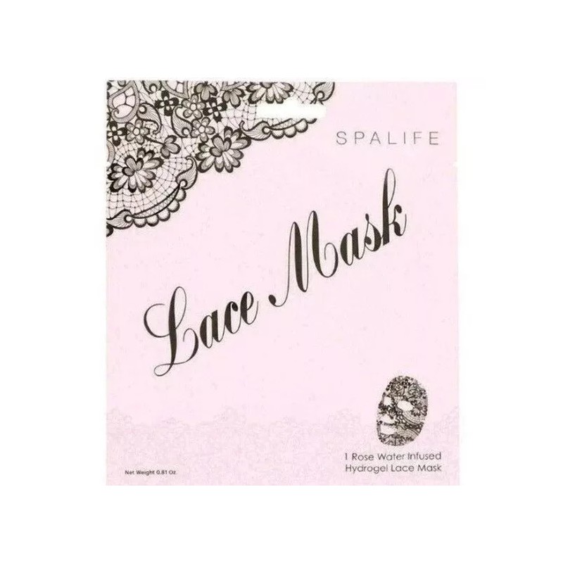 SpaLife Rose Water Infused Hydrogel Facial Sheet Mask Lace Design