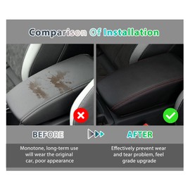 GAFAT Compatible with Q3 F3 2019-2024 Armrest Covers, Q3 Sportback S-Line RS Q3 Centre Armrest Cover Cushion, Centre Console Armrest Protection, PU Microfibre Leather, Q3 F3 Accessories