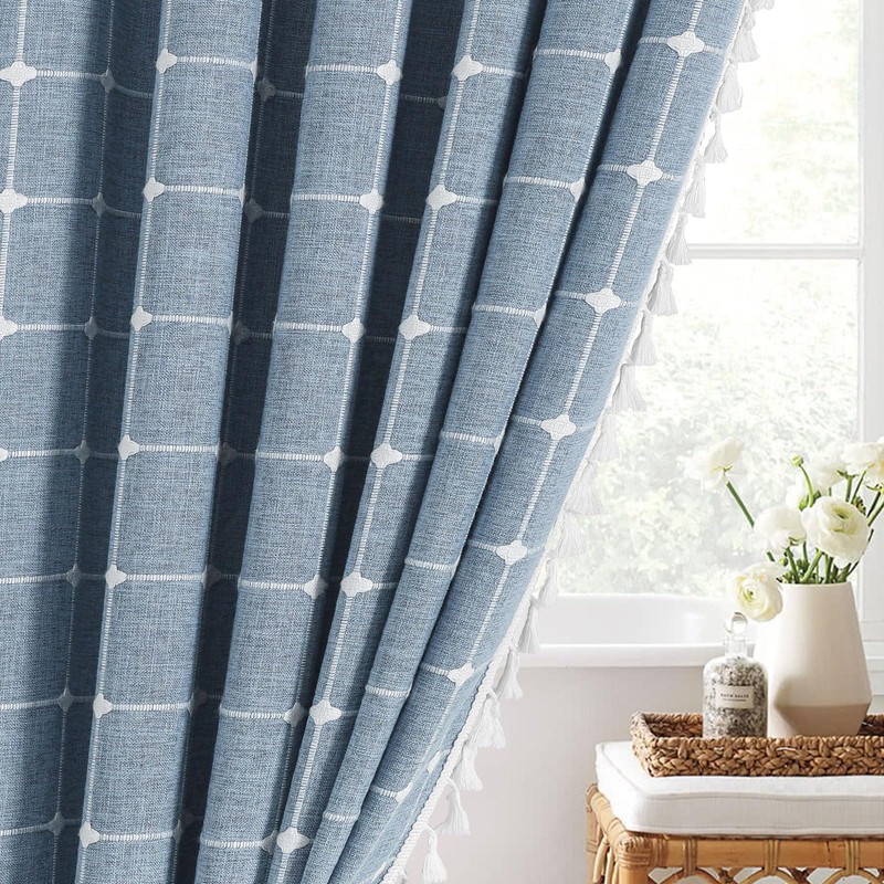 MitoVilla Boho Small Stall Shower Curtain 36 x 72, Blue