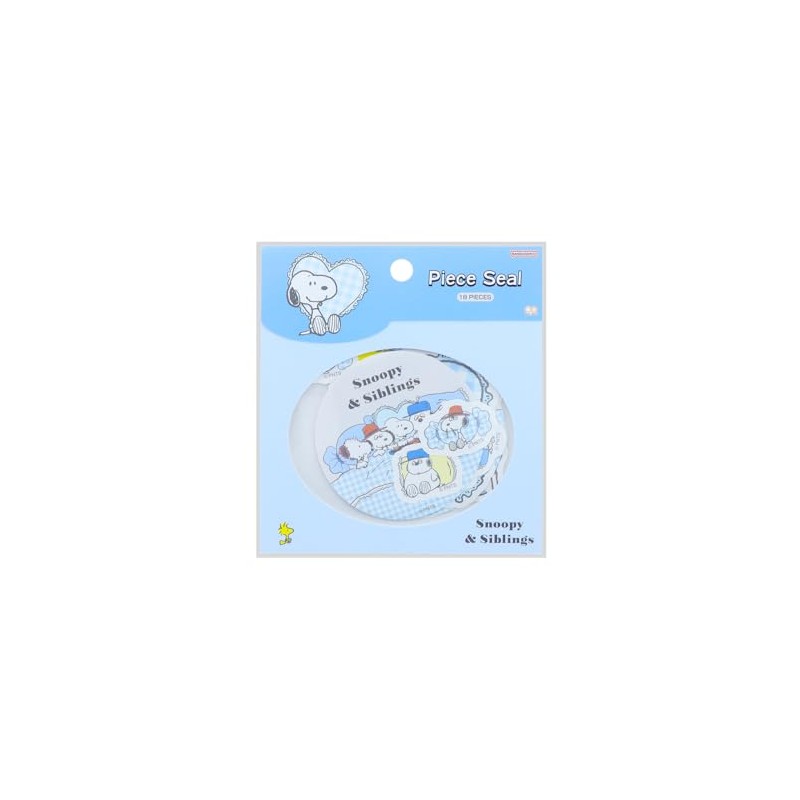 Sunstar Stationery Snoopy Seal Piece Relax Siblings Light Blue S8593744