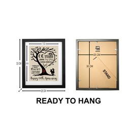 Treble Bee 60th Wedding Anniversary Burlap Print, 12 INCHES 60th Anniversary Print with Frame, 60 Years of Marriage Gift Idea for wife, husband, Golden Anniversary Decoration for Parents, Grandparents