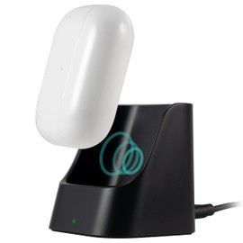 Cordinate Wireless Charging Station Compatible Only with AirPods and AirPods Pro, 5W Qi Charger, Ear Buds, Indicator Light, Great for Home or Office, 4ft. USB-A to USB-C Cable, Charcoal, 58657