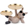 Suruim Resin Bulldog Statue with Two Storage Trays French Bulldog