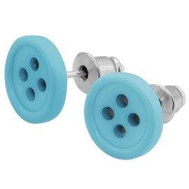 SoulCats Small Button Stud Earrings in 9 Colours for Women Girls Vintage Earrings in Retro Look Made of Plastic, Acrylic Metal, No Gemstone