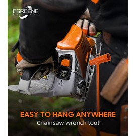 OSROENE Chainsaw Wrench, 3 Pack Orange Chainsaw Tool Chain Saw Scrench with Hook, 13 by 19mm 1/2x3/4 T Wrench Spanner Tool (3, Orange)