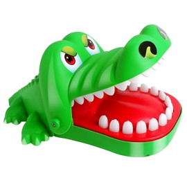 Camilife Crocodile Game Croco Doc Game Toy Crocodile Teeth, Action Skill for Family Game, Test Your Happiness, for Children, Family Game, Party Game (Green-L)