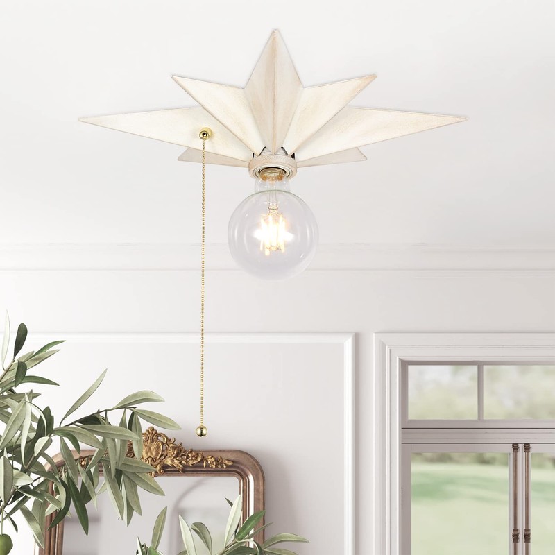 16 inch Flush Mount Ceiling Light with Pull Chain On/Off