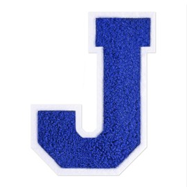 QianSiLi Chenille Iron On Letters for Clothes Varsity Letter Patches Embroidered Patch Iron On Patches for Clothing Jacket/Hoodie/Varsity (4.5",Blue,J)