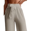 RoseSeek Women's Cover Up Beach Pants Tie Front Mesh Wide