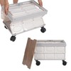 JAYGOVAN Collapsible Wheeled Crate with Lid Portable Rolling Plastic Crate