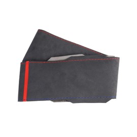 Yeolpise Suede Steering Wheel Cover, Universal 15 Inch Steering Wheel Cover Stitch on Wrap with Regression Sign,Soft Leather Steering Wheel Sewing Kit,Perfectly Wraps The Steering Wheel Bulge-Black