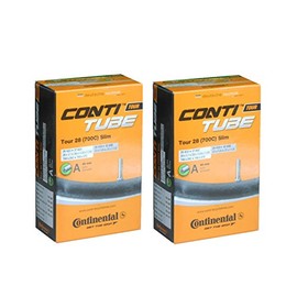 Set of 2 Continental Tour28 Slim 700 x 28/37c Tube, Schrader Valve Length 1.6 inches (40 mm) 28-622/37-622