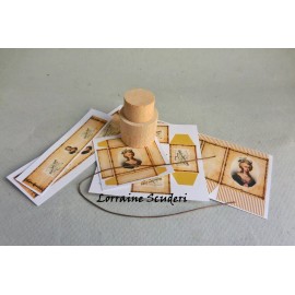 LADY'S FRENCH FASHION HAT BOXES & SHOPPING BAG KIT ~ DOLLHOUSE MINIATURES
