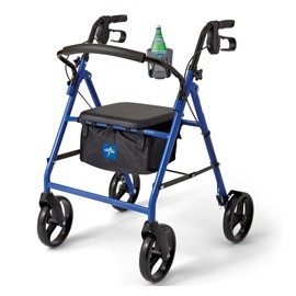 New Cup Holder Fits Most Rollators, Medline, etc. (Maximum Handle Width 1.7”) Strong Secure Fit. 360 Degrees Rotatable. Anti-Shake (Black)