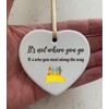 Where You Go Wizard Oz Quote Ceramic Heart With Gold