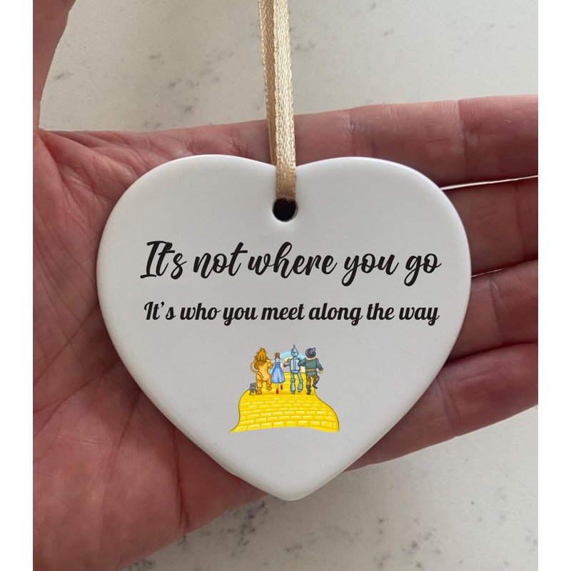 Where You Go Wizard Oz Quote Ceramic Heart With Gold