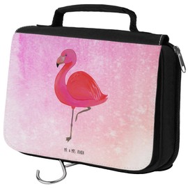 Mr. & Mrs. Panda Flamingo Classic Toiletry Bag, Purple, Hand Drawn