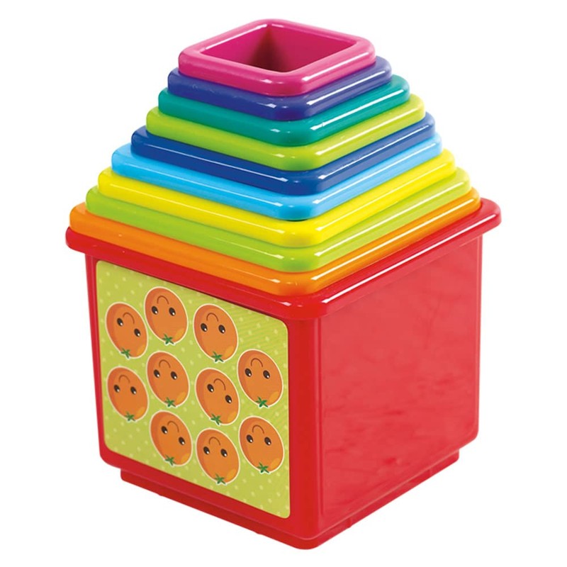 COLORBABY Play, Quadratische Würfel Turm Spiel (44285)