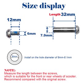 OTFAITP M8 x 32 mm Screws for 2-3-4-Wheel Kid Scoote Replacement Micro Mini Foldable Kick Scooter Kids Scooters Axles Repair