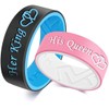 XAHH Silicone Ring for Couple,His Queen Her King Lovers Ring,Him