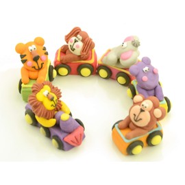 Animals in Train Sugar Set of 6
