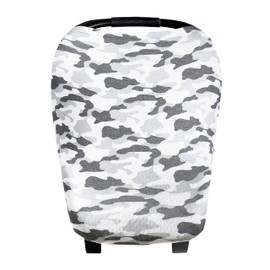 Baby Car Seat Cover Canopy and Nursing Cover Multi-Use Stretchy 5 in 1 Gift"Gunnar" by Copper Pearl