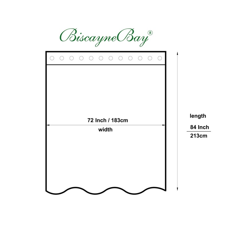 Biscaynebay Extra Long Fabric Shower Curtain Liner 72 Inch Width