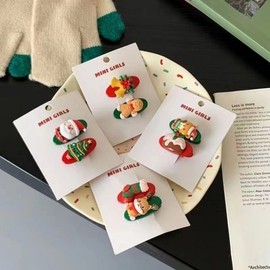 Cute Christmas Gentleman Elk Hair Clip for Girls (Bangs/Side Pin) Free Size/NO.2 20ea